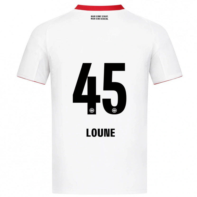 Danxen Mujer Camiseta Mehdi Loune #45 Blanco Rojo 2ª Equipación 2025/26 La Camisa
