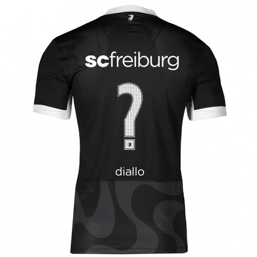 Danxen Mujer Camiseta Thierno Diallo #0 Negro Blanco 2ª Equipación 2025/26 La Camisa