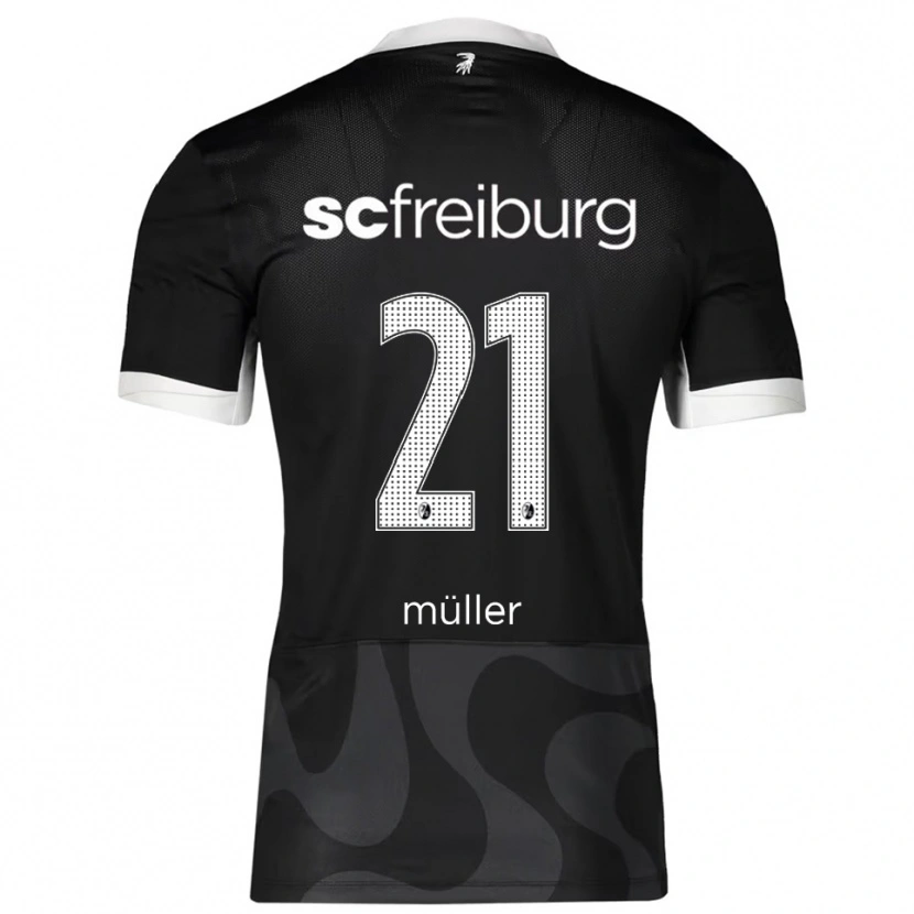 Danxen Mujer Camiseta Florian Müller #21 Negro Blanco 2ª Equipación 2025/26 La Camisa