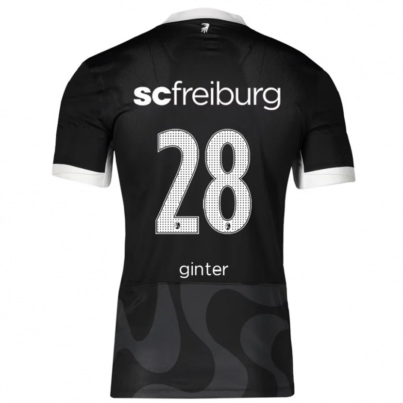 Danxen Mujer Camiseta Matthias Ginter #28 Negro Blanco 2ª Equipación 2025/26 La Camisa