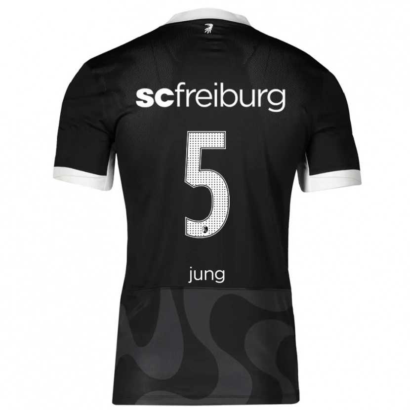Danxen Mujer Camiseta Anthony Jung #5 Negro Blanco 2ª Equipación 2025/26 La Camisa