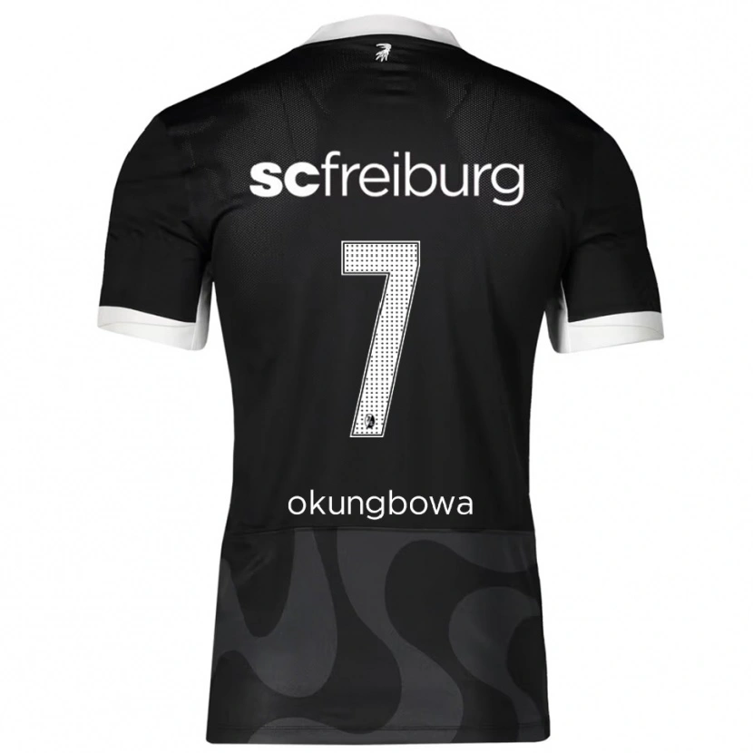 Danxen Mujer Camiseta Osagie Okungbowa #7 Negro Blanco 2ª Equipación 2025/26 La Camisa
