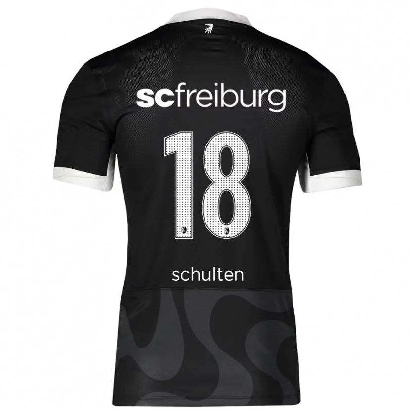 Danxen Mujer Camiseta Luca Schulten #18 Negro Blanco 2ª Equipación 2025/26 La Camisa