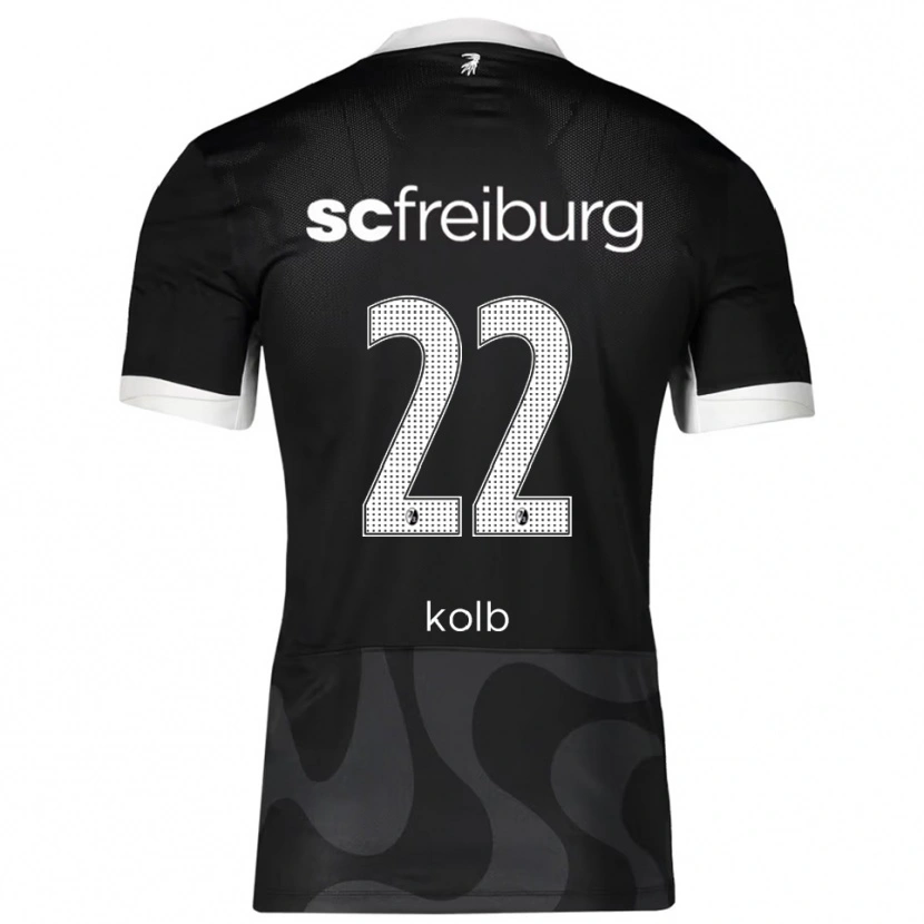Danxen Mujer Camiseta Lisa Kolb #22 Negro Blanco 2ª Equipación 2025/26 La Camisa