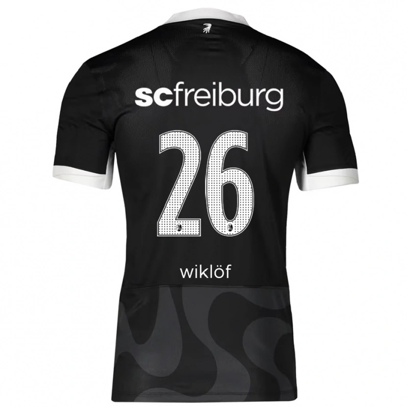 Danxen Mujer Camiseta Oscar Wiklöf #26 Negro Blanco 2ª Equipación 2025/26 La Camisa
