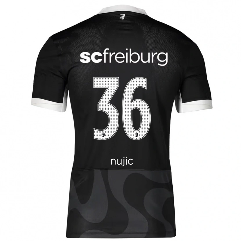 Danxen Mujer Camiseta Luka Nujic #36 Negro Blanco 2ª Equipación 2025/26 La Camisa