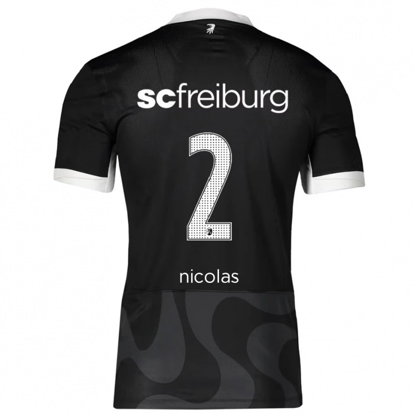 Danxen Mujer Camiseta Nicolas Schnerring #2 Negro Blanco 2ª Equipación 2025/26 La Camisa