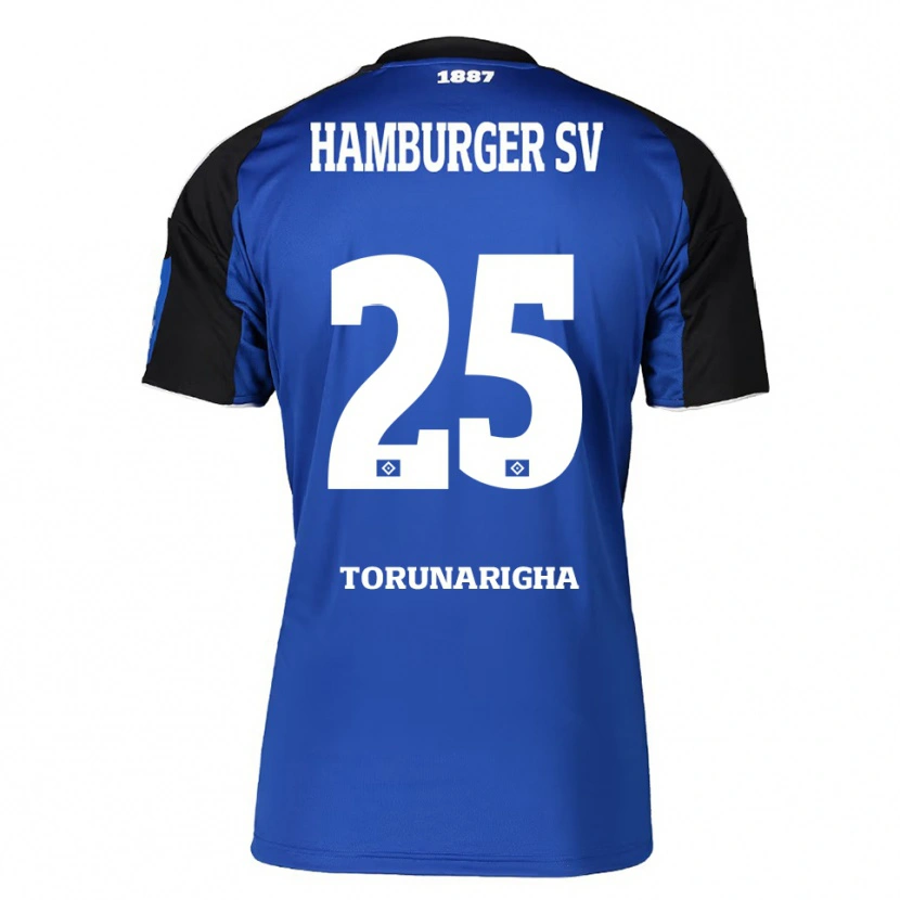 Danxen Mujer Camiseta Jordan Torunarigha #25 Azul Negro 2ª Equipación 2025/26 La Camisa