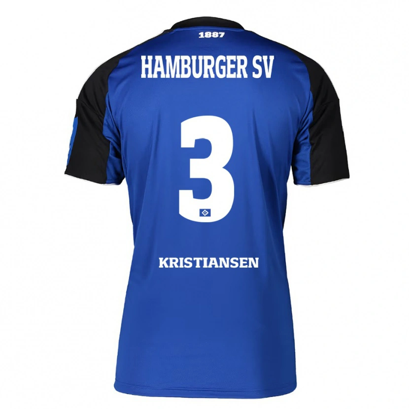 Danxen Mujer Camiseta Simon Kristiansen #3 Azul Negro 2ª Equipación 2025/26 La Camisa
