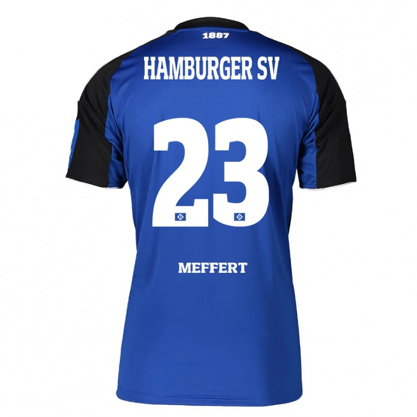 Danxen Mujer Camiseta Jonas Meffert #23 Azul Negro 2ª Equipación 2025/26 La Camisa