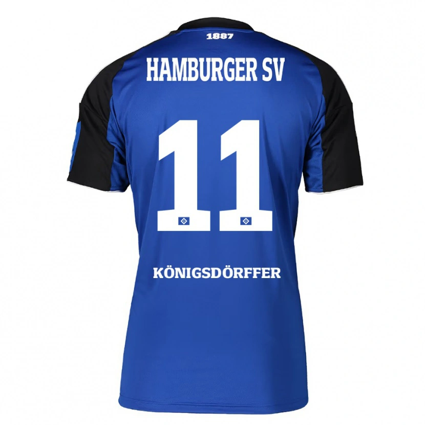 Danxen Mujer Camiseta Ransford Königsdörffer #11 Azul Negro 2ª Equipación 2025/26 La Camisa