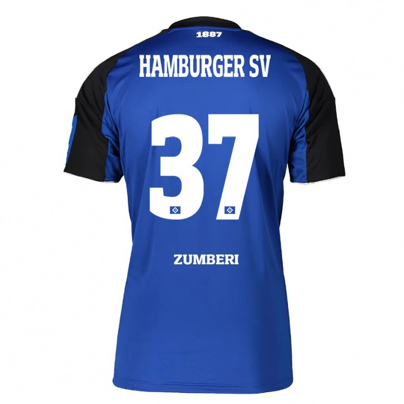 Danxen Mujer Camiseta Valon Zumberi #37 Azul Negro 2ª Equipación 2025/26 La Camisa