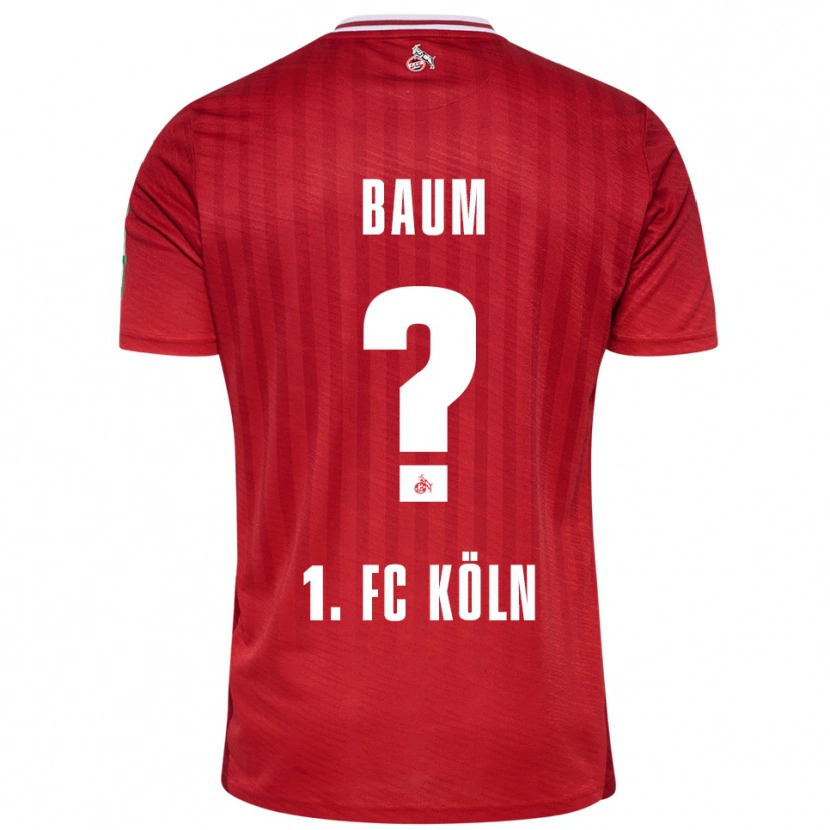 Danxen Mujer Camiseta Julius Baum #0 Rojo Blanco 2ª Equipación 2025/26 La Camisa