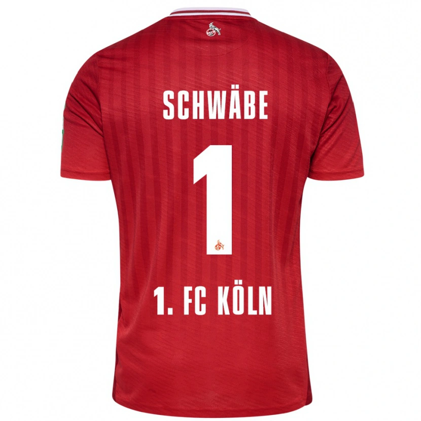 Danxen Mujer Camiseta Marvin Schwäbe #1 Rojo Blanco 2ª Equipación 2025/26 La Camisa