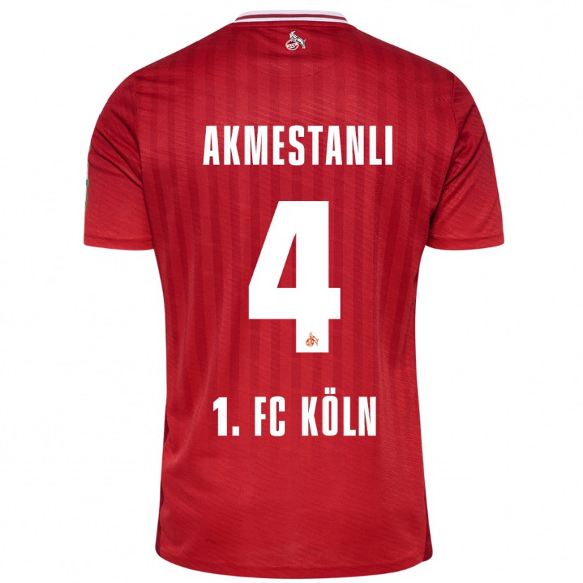Danxen Mujer Camiseta Teoman Akmestanli #4 Rojo Blanco 2ª Equipación 2025/26 La Camisa