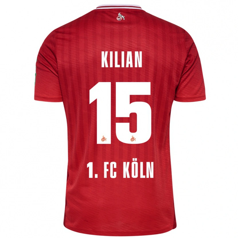 Danxen Mujer Camiseta Luca Kilian #15 Rojo Blanco 2ª Equipación 2025/26 La Camisa