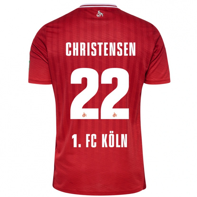 Danxen Mujer Camiseta Jacob Christensen #22 Rojo Blanco 2ª Equipación 2025/26 La Camisa