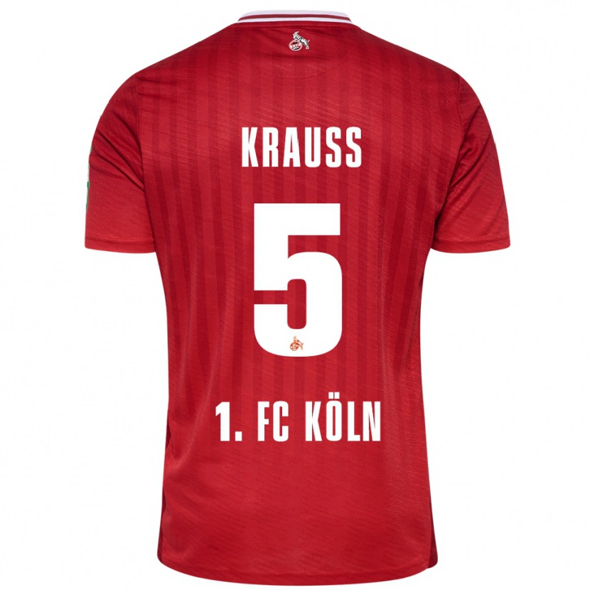 Danxen Mujer Camiseta Tom Krauß #5 Rojo Blanco 2ª Equipación 2025/26 La Camisa