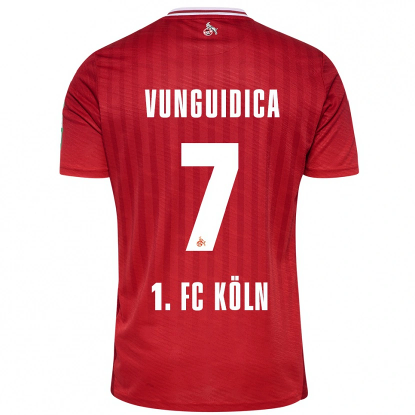 Danxen Mujer Camiseta Exaouse Vunguidica #7 Rojo Blanco 2ª Equipación 2025/26 La Camisa