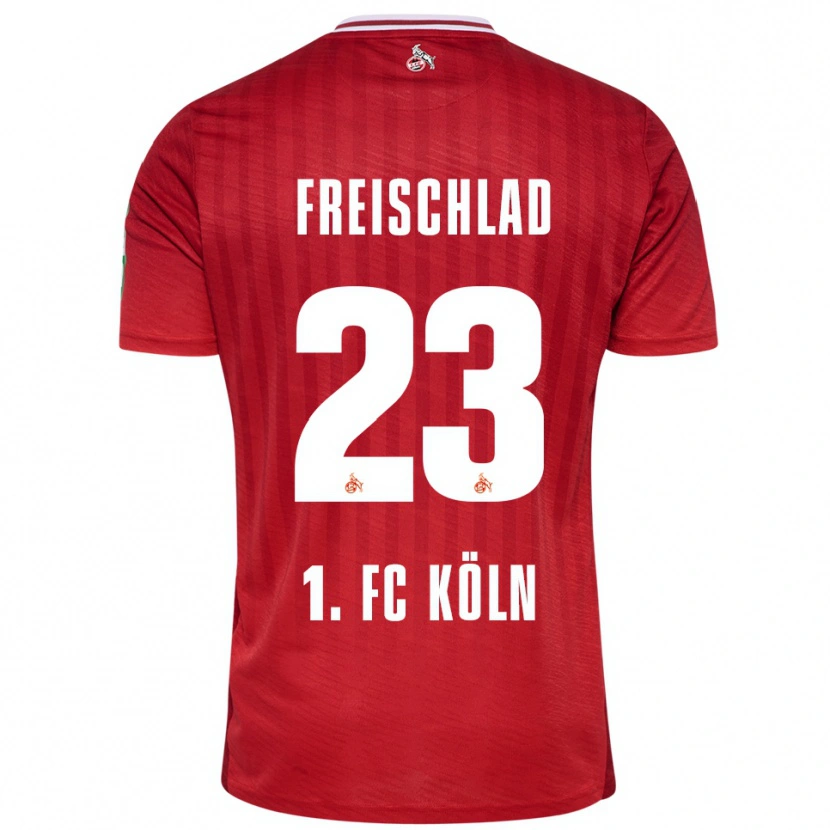 Danxen Mujer Camiseta Yannick Freischlad #23 Rojo Blanco 2ª Equipación 2025/26 La Camisa