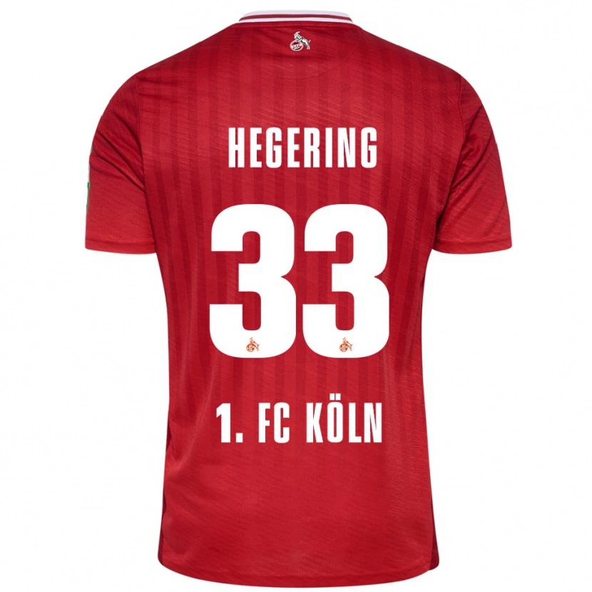 Danxen Mujer Camiseta Marina Hegering #33 Rojo Blanco 2ª Equipación 2025/26 La Camisa