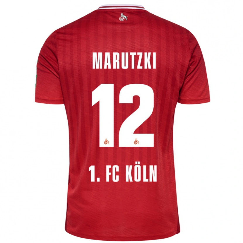 Danxen Mujer Camiseta Mikolaj Marutzki #12 Rojo Blanco 2ª Equipación 2025/26 La Camisa