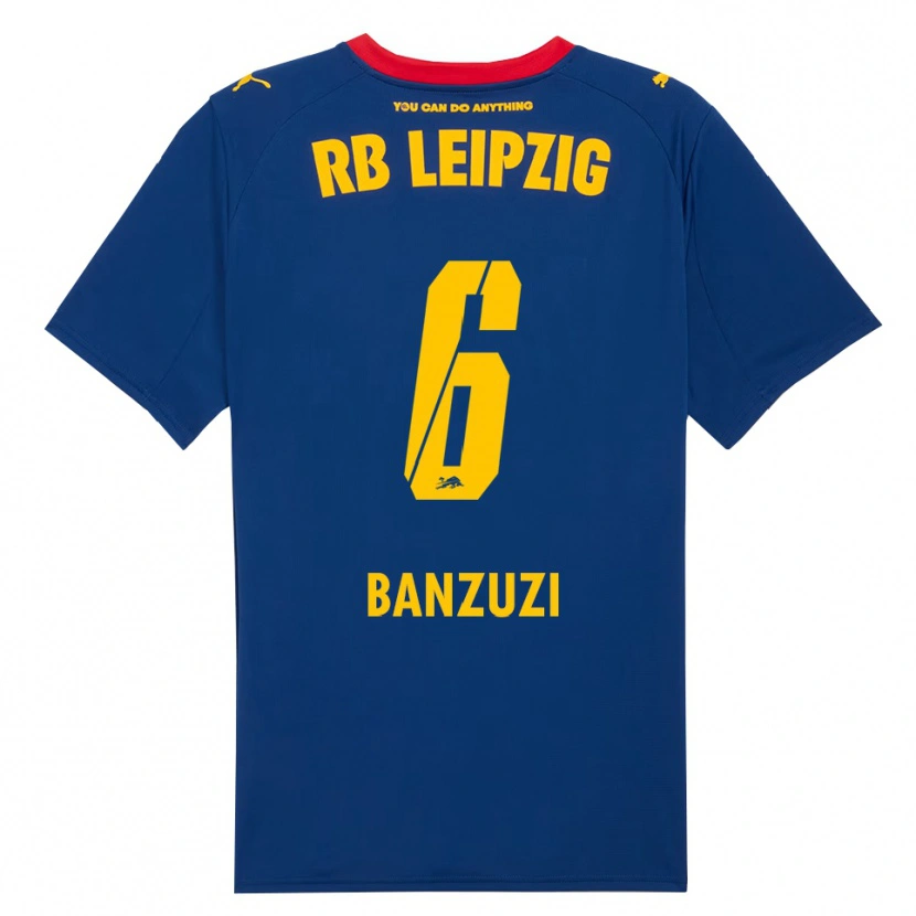Danxen Mujer Camiseta Ezechiel Banzuzi #6 Marino Rojo 2ª Equipación 2025/26 La Camisa