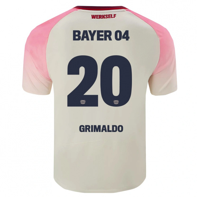 Danxen Mujer Camiseta Alejandro Grimaldo #20 Rosa Blanquecino 2ª Equipación 2025/26 La Camisa