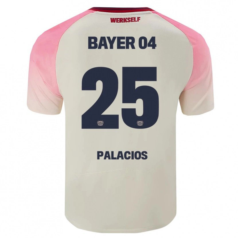 Danxen Mujer Camiseta Exequiel Palacios #25 Rosa Blanquecino 2ª Equipación 2025/26 La Camisa
