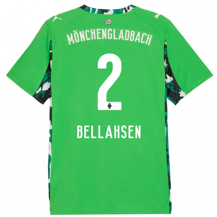 Danxen Mujer Camiseta Joseph Bellahsen #2 Verde Negro 2ª Equipación 2025/26 La Camisa