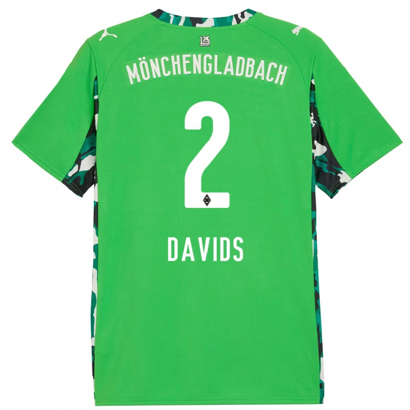 Danxen Mujer Camiseta Leander Davids #2 Verde Negro 2ª Equipación 2025/26 La Camisa