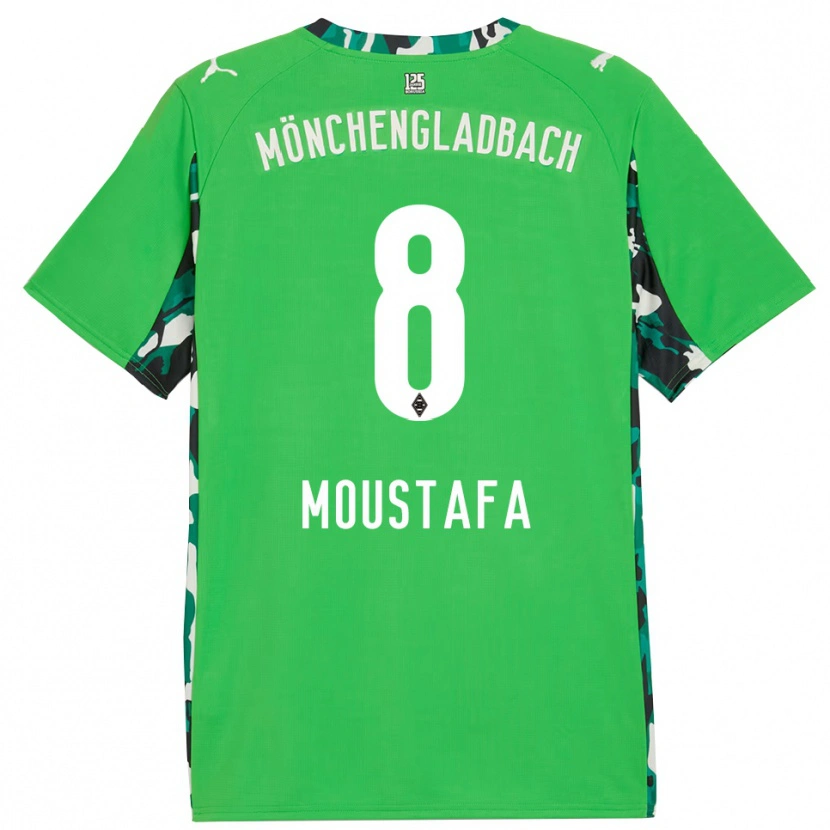 Danxen Mujer Camiseta Moustafa Ashraf Moustafa #8 Verde Negro 2ª Equipación 2025/26 La Camisa