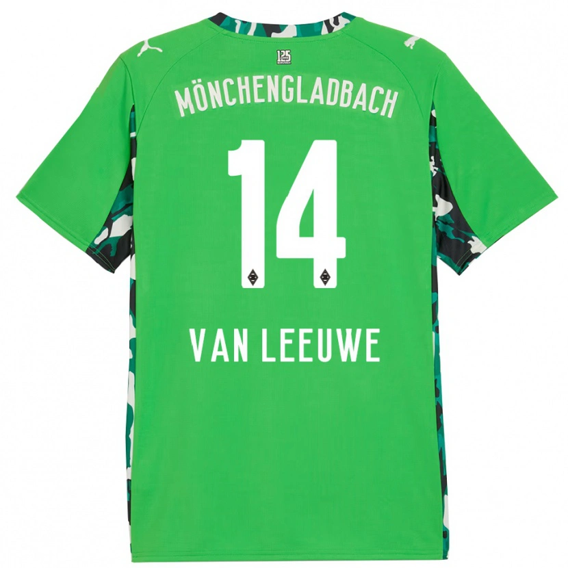 Danxen Mujer Camiseta Kyra Van Leeuwe #14 Verde Negro 2ª Equipación 2025/26 La Camisa