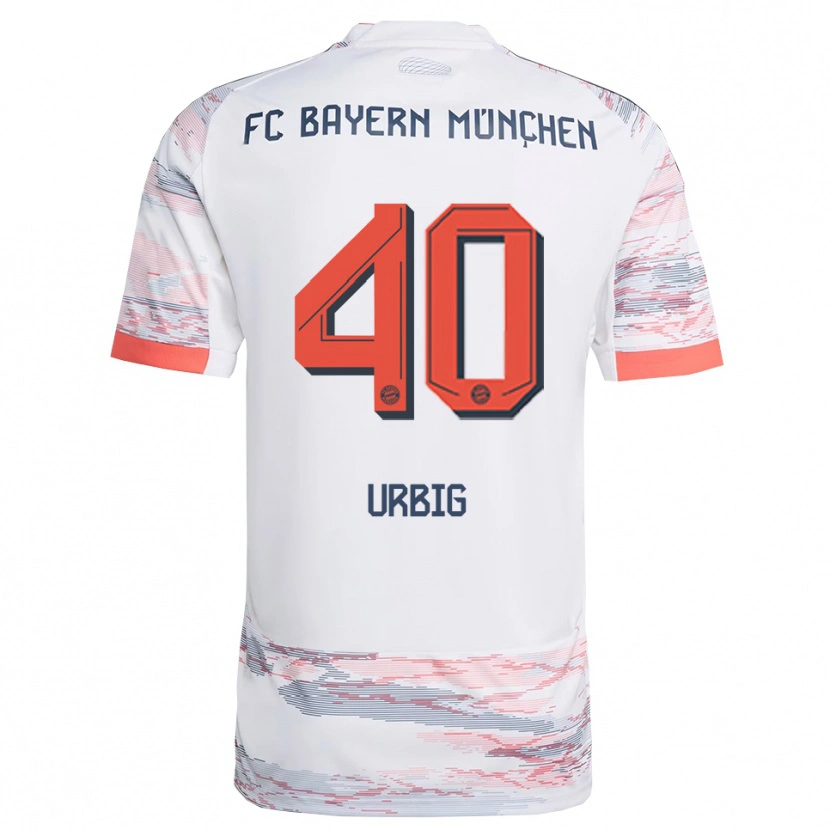 Danxen Mujer Camiseta Jonas Urbig #40 Blanco Gris 2ª Equipación 2025/26 La Camisa