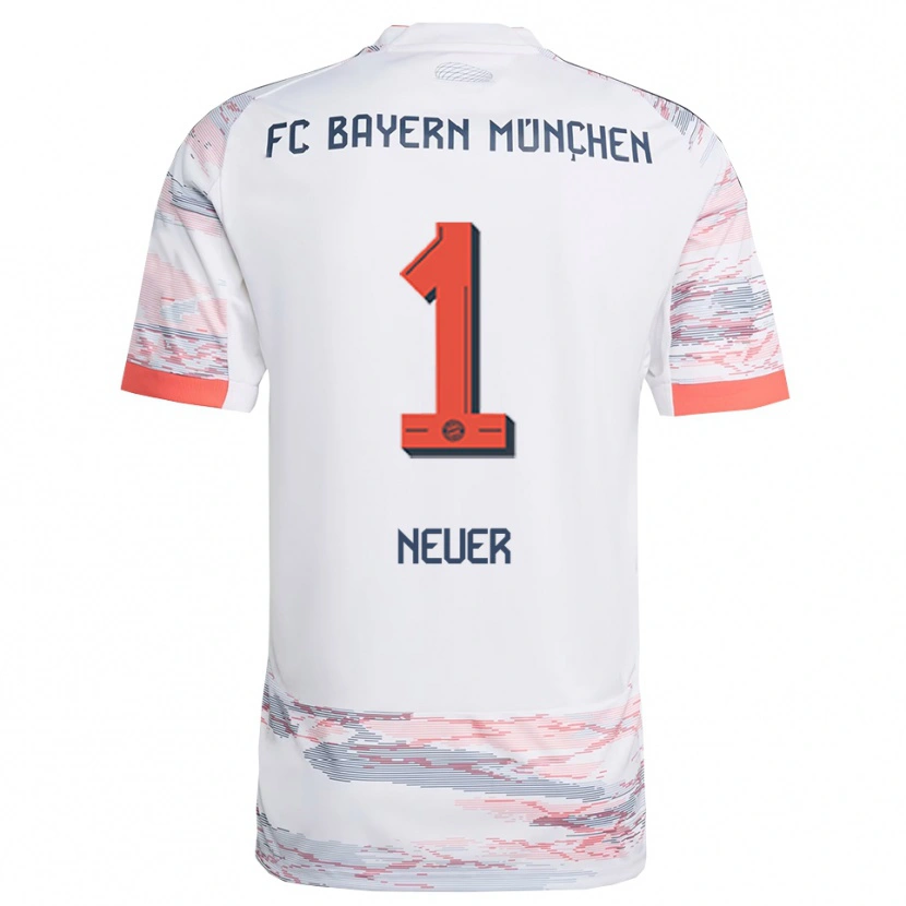 Danxen Mujer Camiseta Manuel Neuer #1 Blanco Gris 2ª Equipación 2025/26 La Camisa