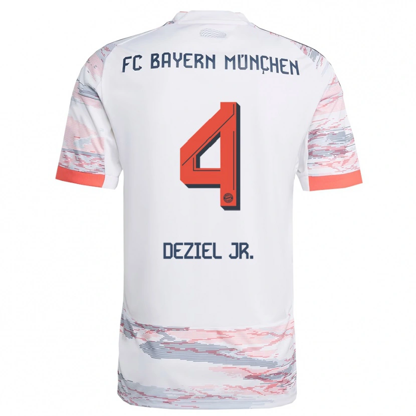Danxen Mujer Camiseta Robert Deziel Jr. #4 Blanco Gris 2ª Equipación 2025/26 La Camisa