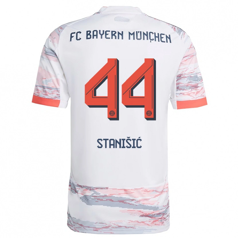 Danxen Mujer Camiseta Josip Stanisic #44 Blanco Gris 2ª Equipación 2025/26 La Camisa