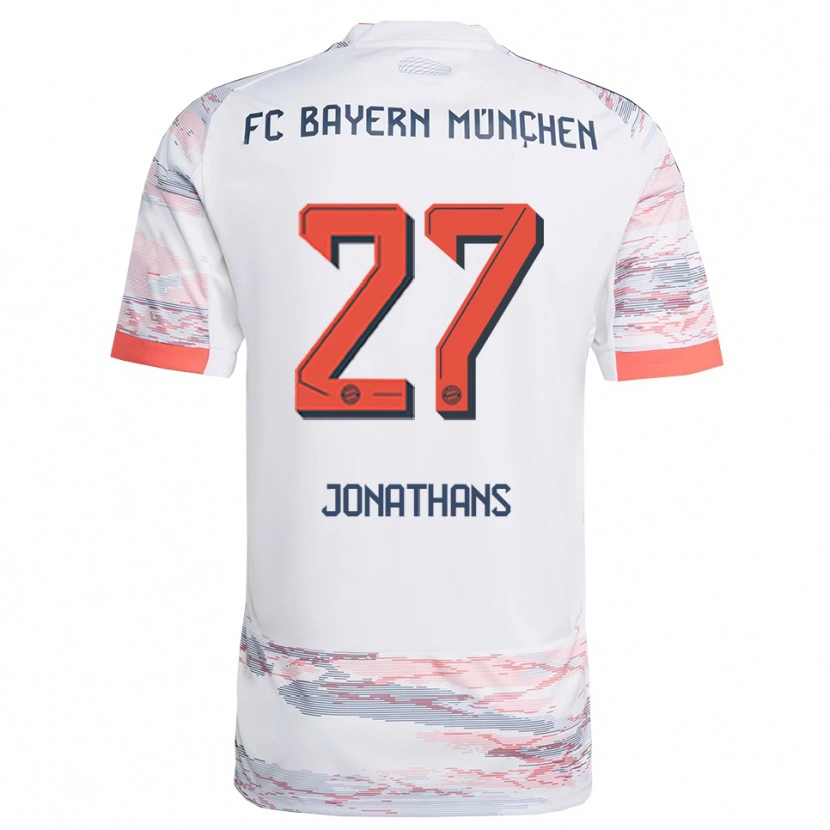 Danxen Mujer Camiseta David Jonathans #27 Blanco Gris 2ª Equipación 2025/26 La Camisa