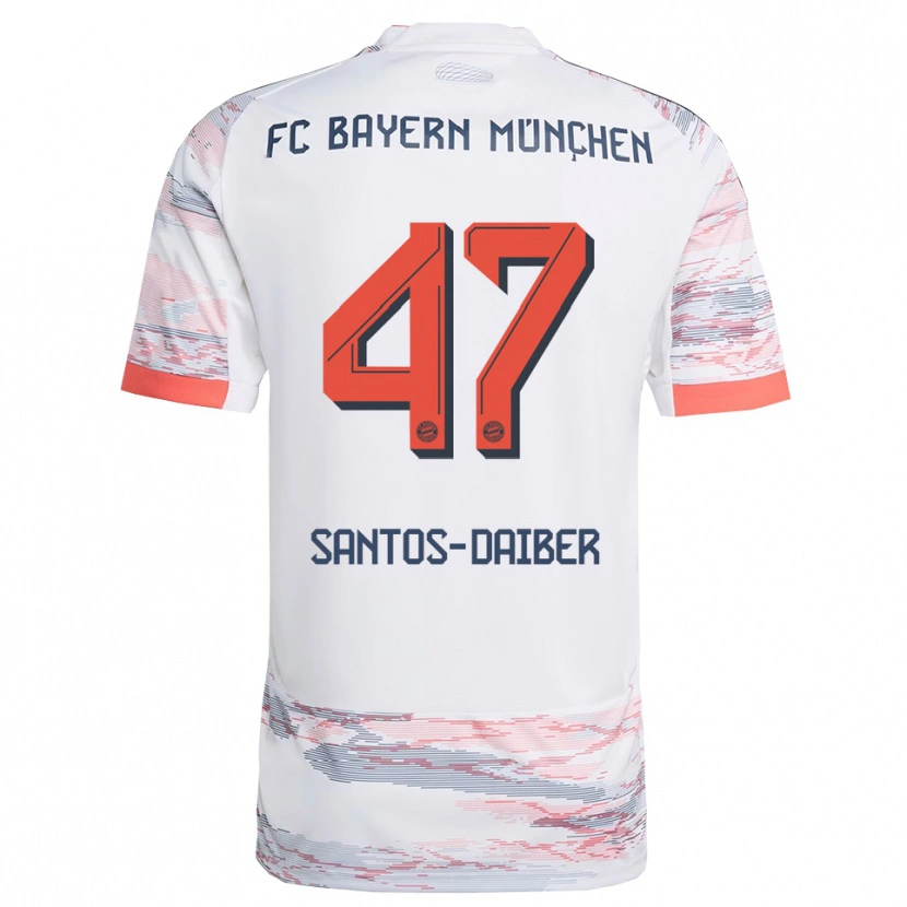 Danxen Mujer Camiseta David Santos Daiber #47 Blanco Gris 2ª Equipación 2025/26 La Camisa