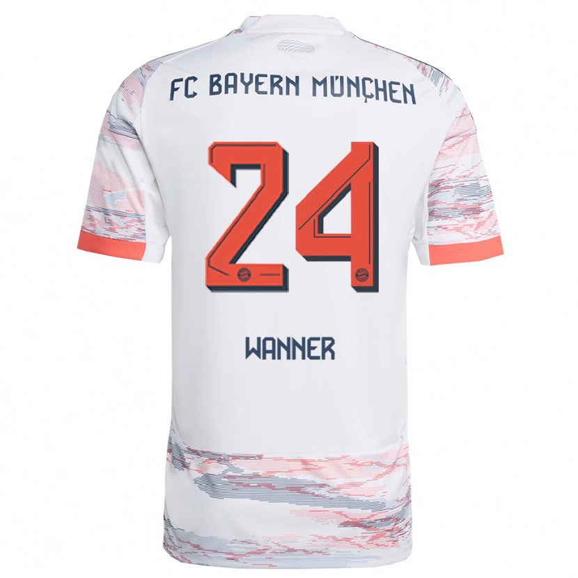 Danxen Mujer Camiseta Paul Wanner #24 Blanco Gris 2ª Equipación 2025/26 La Camisa