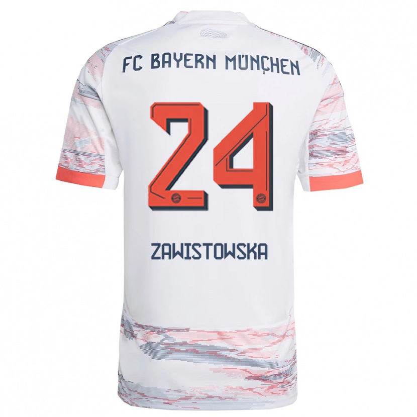 Danxen Mujer Camiseta Weronika Zawistowska #24 Blanco Gris 2ª Equipación 2025/26 La Camisa