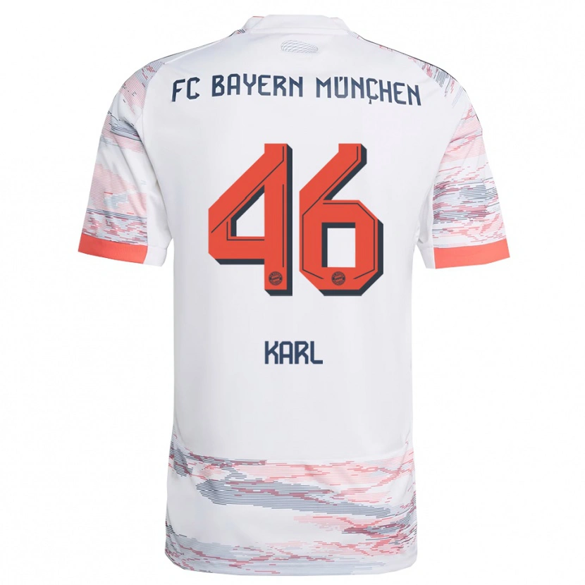 Danxen Mujer Camiseta Lennart Karl #46 Blanco Gris 2ª Equipación 2025/26 La Camisa