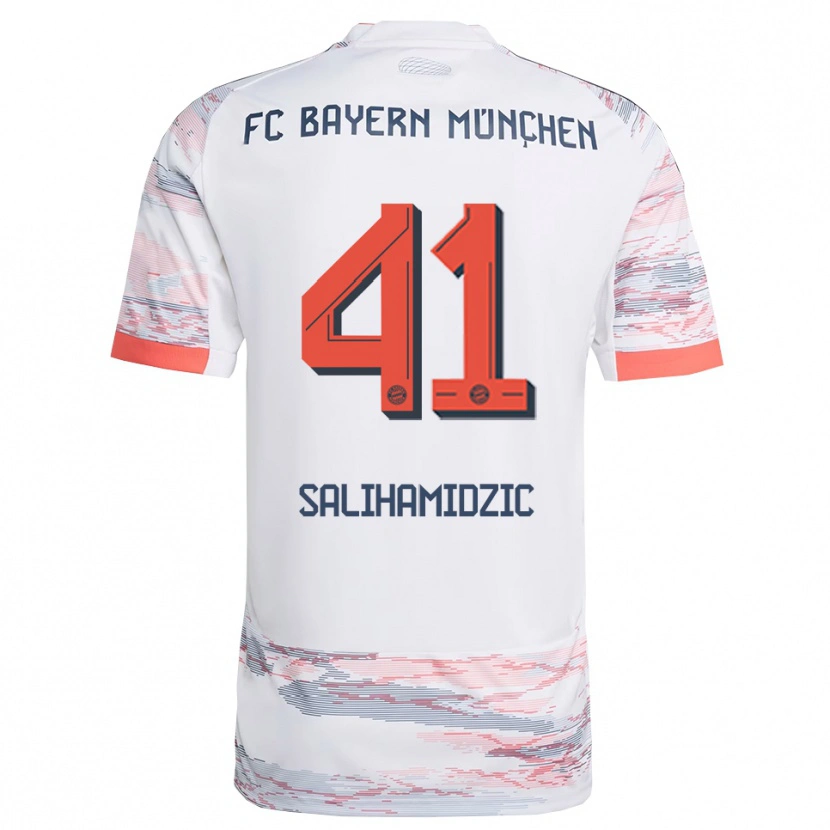 Danxen Mujer Camiseta Nick Salihamidzic #41 Blanco Gris 2ª Equipación 2025/26 La Camisa