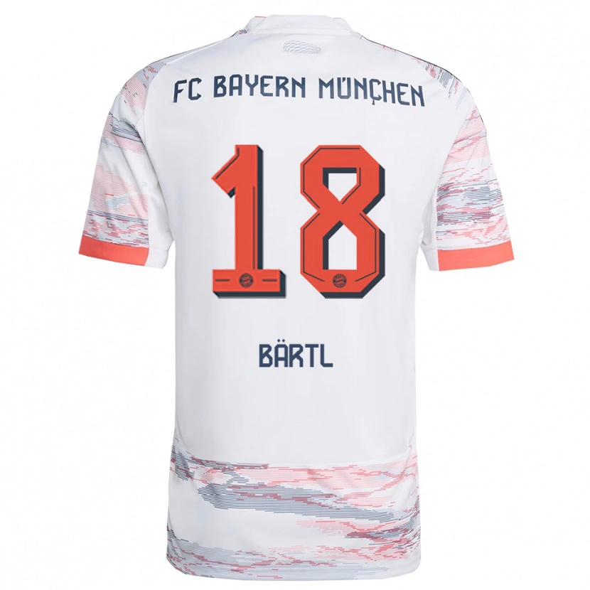 Danxen Mujer Camiseta Jannis Bärtl #18 Blanco Gris 2ª Equipación 2025/26 La Camisa