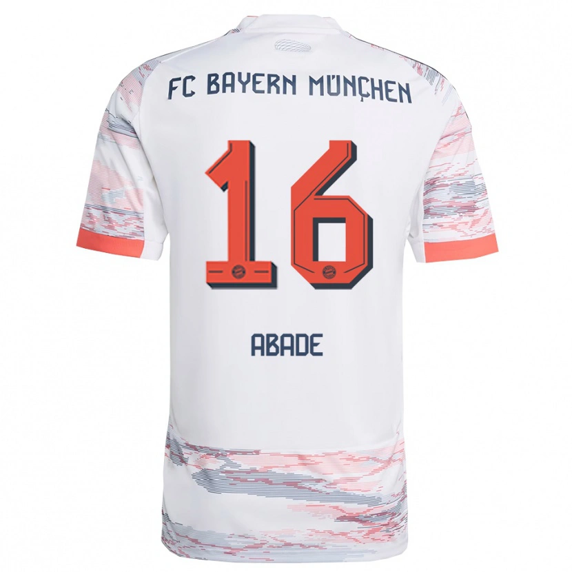 Danxen Mujer Camiseta Daniel Abade #16 Blanco Gris 2ª Equipación 2025/26 La Camisa