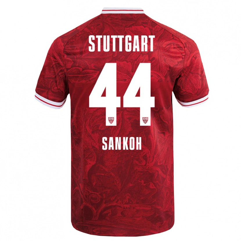 Danxen Mujer Camiseta Mohamed Sankoh #44 Rojo Negro 2ª Equipación 2025/26 La Camisa