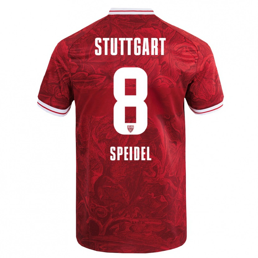 Danxen Mujer Camiseta Kian Speidel #8 Rojo Negro 2ª Equipación 2025/26 La Camisa