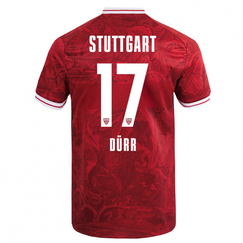 Danxen Mujer Camiseta Muriel Dürr #17 Rojo Negro 2ª Equipación 2025/26 La Camisa