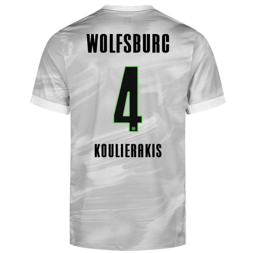 Danxen Mujer Camiseta Konstantinos Koulierakis #4 Gris Blanco 2ª Equipación 2025/26 La Camisa