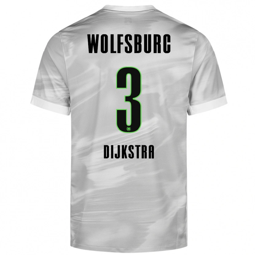 Danxen Mujer Camiseta Caitlin Dijkstra #3 Gris Blanco 2ª Equipación 2025/26 La Camisa